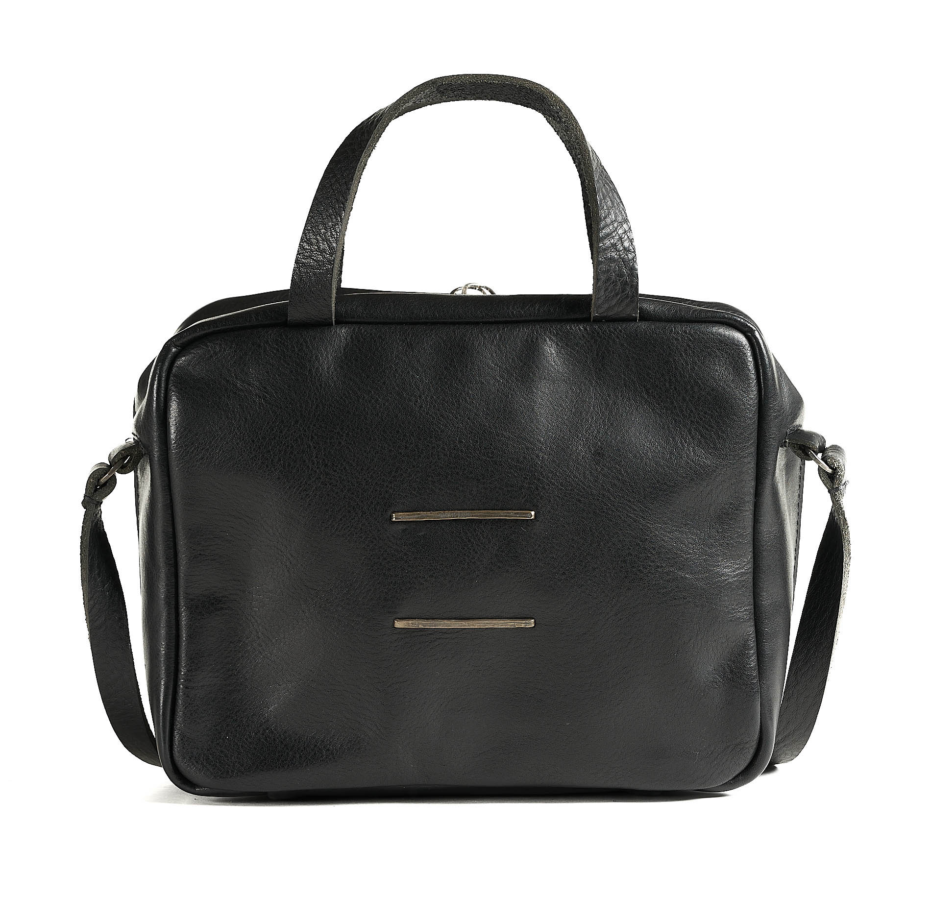 daniele basta leather and silver bags - FRONT